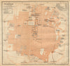 Tehran town/city plan. Iran. Teheran. BAEDEKER 1912 old antique map chart