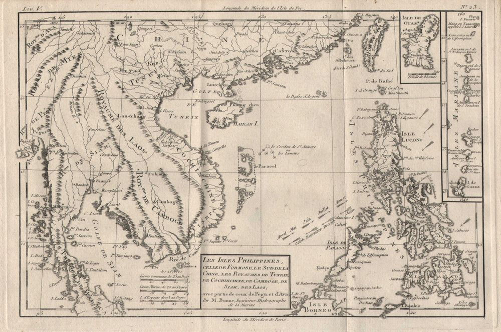 "Les Isles Philippines, celle de Formose…" Indochina S China sea. BONNE 1780 map