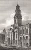 The Royal Exchange from Cornhill, London. Antique engraved print 1817