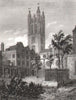St Michael's church, Cornhill, London. Antique engraved print 1817 old