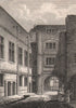Sion College, London Wall. Antique engraved print 1817 old