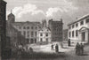 Christ's Hospital, Grammar School, &c, London. Antique engraved print 1817