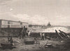 London from the Strand (ie. Waterloo) Bridge. Antique engraved print 1817