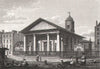 St Paul's Church, Covent Garden, London. Antique engraved print 1817 old