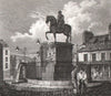 Charing Cross, London. Antique engraved print 1817 old picture