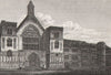 Westminster Hall, London. Antique engraved print 1817 old