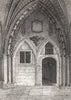 The Chapter House, Westminster Abbey, London. Antique engraved print 1817