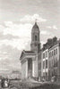 St George's, Hanover Square, London. Antique engraved print 1817 old