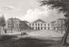 The Foundling Hospital, London. Antique engraved print 1817 old