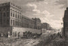 St Luke's Hospital, Old Street Road, London. Antique engraved print 1817