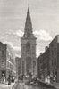 Christ's Church, Spitalfields, London. Antique engraved print 1817 old