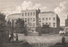 The Deaf and Dumb asylum, Kent Road, London. Antique engraved print 1817