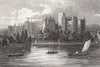 Lambeth Palace, London. Antique engraved print 1817 old picture