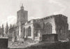 Stepney Church, London. Antique engraved print 1817 old picture