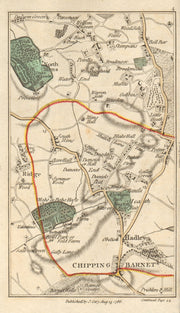POTTERS BAR Barnet Welham Green Monken Hadley Borehamwood N S Mimms 1786 map