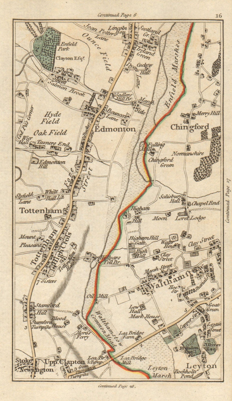 WALTHAMSTOW Chingford Edmonton Tottenham Stoke Newington Leyton CARY 1786 map