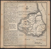 Antique county map of the Bishoprick of Durham by Badeslade & Toms 1742