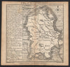 Antique county map of Staffordshire by Badeslade & Toms 1742 old