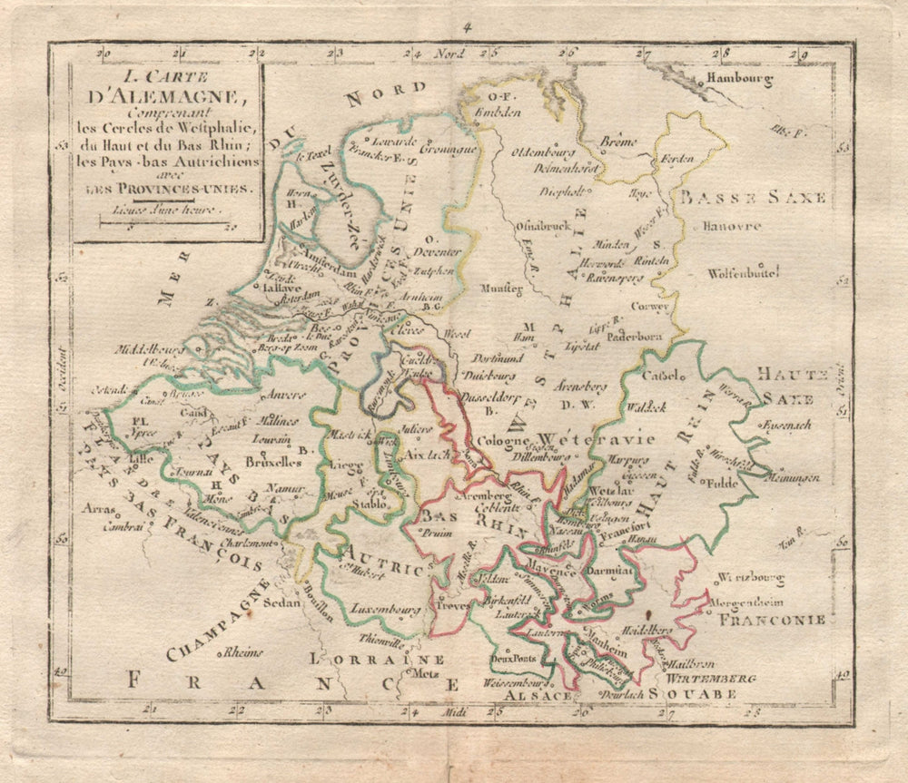 "I. Carte d'Alemagne" by BRION DE LA TOUR. Benelux Westphalia Alsace 1777 map