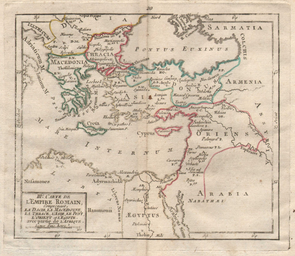 "IIIe Carte de l'Empire Romain". BRION DE LA TOUR. Roman Greece Turkey 1777 map