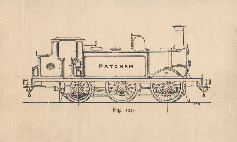 Locomotive section drawing. Patcham c1930 old vintage print picture