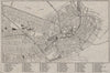 BOSTON city plan showing public buildings, hotels & theatres c1916 old map