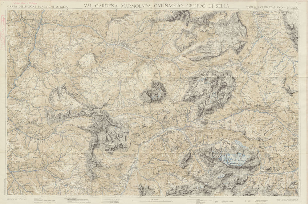 Val Gardena Marmolada Catinaccio Sella Gherdëina Sta Cristina Dolomites 1963 map