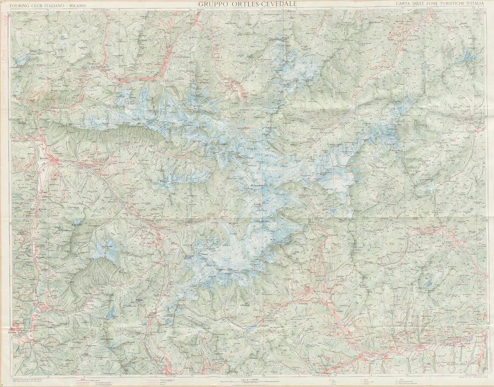 Gruppo Ortles-Cevedale Ortler-Alpen Alps. Bormio TOURING CLUB ITALIANO c1965 map