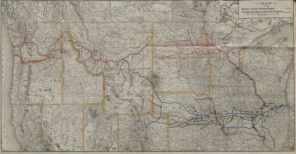 Northern Pacific Railway. Chicago, Burlington & Quincy Railroad System c1930 map