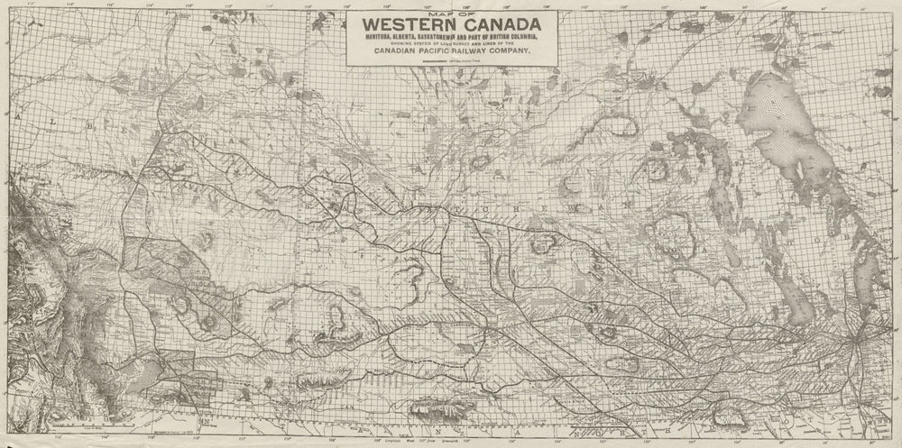 WESTERN CANADA showing Canadian Pacific Railway Company lines 1913 old map