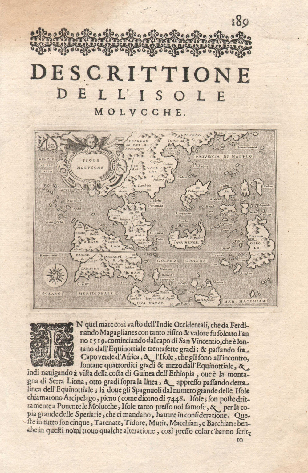"Descrittione dell' Isole Molucche". PORCACCHI. East Indies & Indochina 1620 map