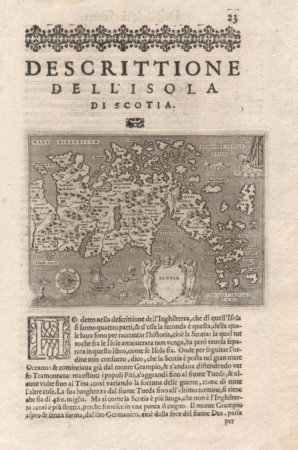"Descrittione dell' Isola di Scotia". PORCACCHI. Scotland & its islands 1620 map