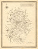 Antique county map of Bedfordshire by John Heywood. Railways & coach roads c1864