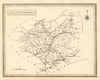 Antique county map of Leicestershire. John Heywood. Railways. Coach roads c1864
