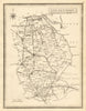 Antique county map of Lincolnshire by John Heywood. Railways & coach roads c1864