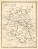 Antique county map of Shropshire by John Heywood. Railways & coach roads c1864