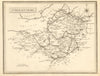 Antique county map of Somersetshire by John Heywood. Railways. Coach roads c1864
