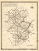 Antique county map of Staffordshire by John Heywood. Railways. Coach roads c1864