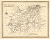 Antique county map of Surrey by John Heywood. Railways & coach roads c1864