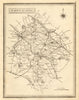 Antique county map of Warwickshire by John Heywood. Railways & coach roads c1864