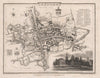 Antique town city plan of OXFORD by George COLE & John ROPER 1810 old map