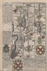 London-Deptford-Shooter's Hill-Dartford-Rochester OWEN/BOWEN road map c1753