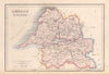 Antique LIMERICK & CLARE county map by Alfred ADLARD. Ireland c1841 old