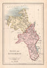 Antique SLIGO AND ROSCOMMON county map by Alfred ADLARD. Ireland c1841 old