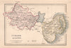 Antique TYRONE & DOWN county map by Alfred ADLARD. Northern Ireland Ulster c1841