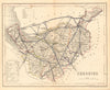 CHESHIRE county map. ARCHER & DUGDALE. Seats canals polling places 1845