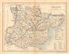 ESSEX county map by ARCHER & DUGDALE. Seats canals polling places 1845 old