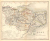 KENT map by ARCHER & DUGDALE. Seats canals polling places 1845 old antique