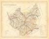 LEICESTERSHIRE map by ARCHER & DUGDALE. Seats canals polling places 1845
