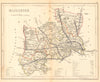 MIDDLESEX map by ARCHER & DUGDALE. Seats canals polling places 1845 old